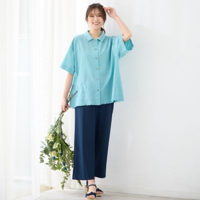 【手洗いＯＫ・接触冷感】フロントピンタックワイドパンツ（５６０５３５０５）