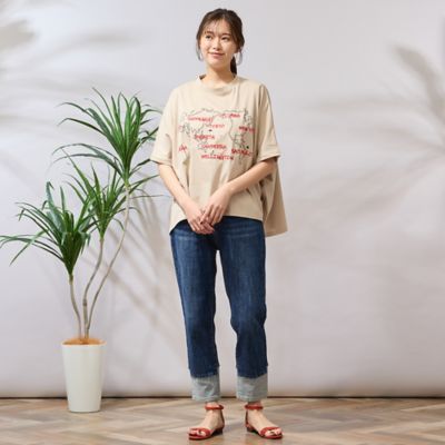 【手洗いＯＫ・ＩＮＤＩＭＡＲＫ】裾切り替えデニム（５６０５３５０８）