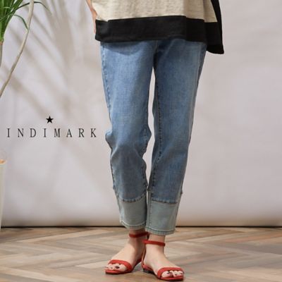 PISANO/ピサーノ 【手洗いＯＫ・ＩＮＤＩＭＡＲＫ】裾切り替えデニム（５６０５３５０８）