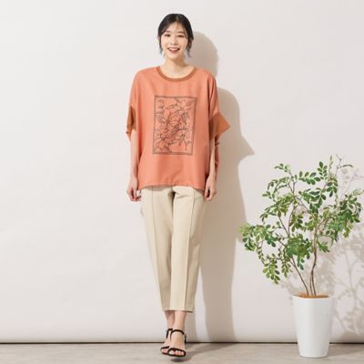 手洗いOK・吸水速乾・UVカット・防透け】ピンタックテーパード
