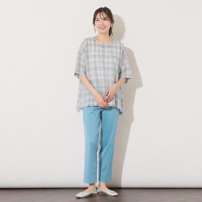 【手洗いＯＫ】クロップト丈・スリムストレートパンツ（５６０５４５０１）