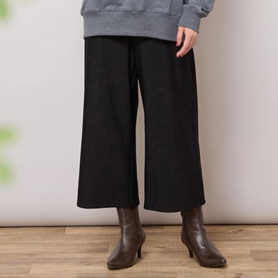 ＜PISANO＞【手洗いＯＫ】デニムプリント・裏起毛ワイドパンツ（追加生産分）（５６０５５５０６Ａ）