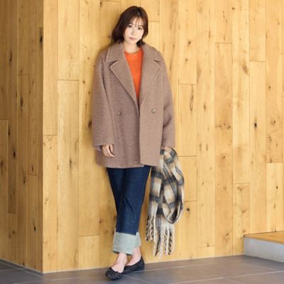 手洗いOK・INDIMARK】裾切り替えストレートデニムパンツ
