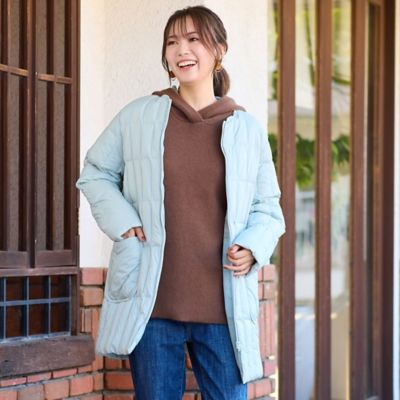 ＜PISANO＞ノーカラー・キルティングダウンコート（５６０７１６０１）