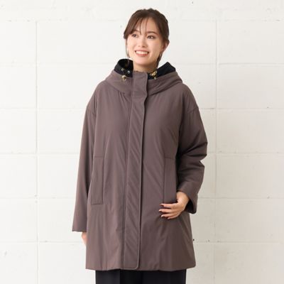 mezzo piano 裏総柄中綿入りコート 超美品 中空糸メルトンオーバーチェスターコート｜メンズファッション