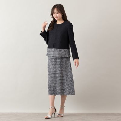 ◯希少大きいサイズ　15 日本製　ツィードジャケットスカートセット セットアップ対応】ファンシーツィードジャケット
