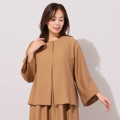 ハレの日・セットアップ対応】ベルスリーブ・ノーカラーショート