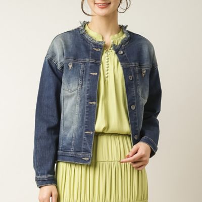 ＜PISANO＞【ＩＮＤＩＭＡＲＫ】フリンジ・デニムショートＪＫ（５６１０２３５１）