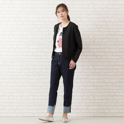 パイピングショートジャケット ノーカラー・パイピングショートジャケット（56102504