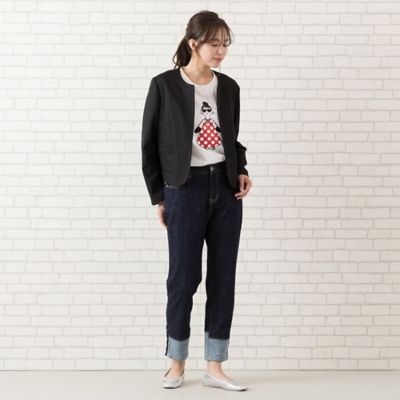 ノーカラー・パイピングショートジャケット（56102504