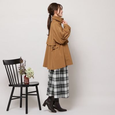 撥水】Aラインシルエット・ラグランスリーブトレンチブルゾン