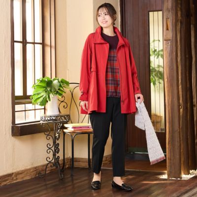 撥水】Aラインシルエット・ラグランスリーブトレンチブルゾン