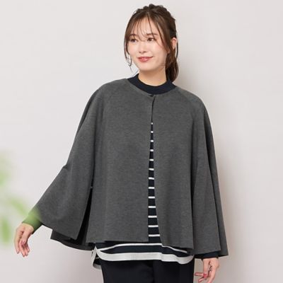 【送料無料】PISANO/ピサーノ 大きいサイズ ラウンドネック・ポンチョジャケット(56106503) グレー コート・ジャケット【三越伊勢丹/公式】