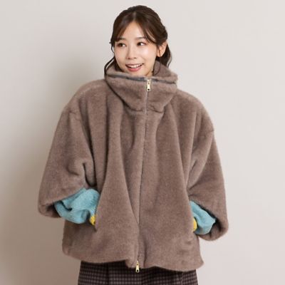 美品✨REGENCE ミンクファー付ニットコート 日本製 38 一部店舗・EC限定】ミンクファー風クロップトジャケット