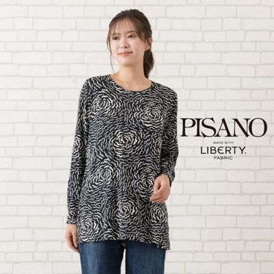 PISANO / ピサーノ 【手洗いOK・リバティコラボ】クルーネックベア天カットソー 手洗いOK・リバティコラボ】クルーネックベア天カットソー