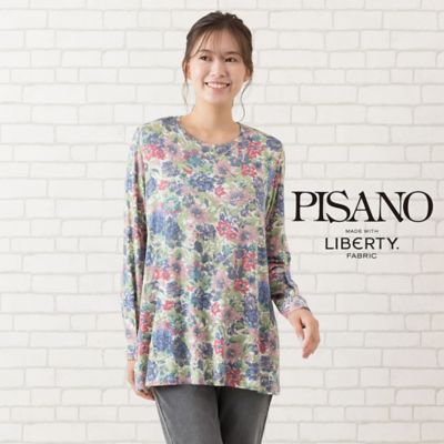 手洗いOK・リバティコラボ】クルーネックベア天カットソー