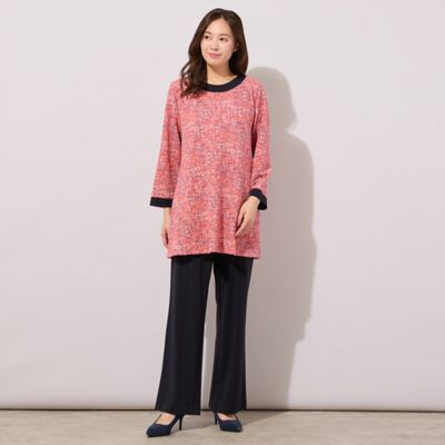 手洗いOK】DJニット・フレアシルエットチュニックカットソー