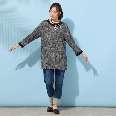 手洗いOK】DJニット・フレアシルエットチュニックカットソー（追加