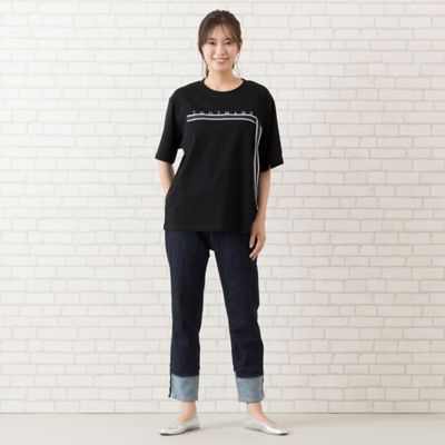 手洗いOK・綿100％・INDIMARK】ロゴ＆セルビッチテープT