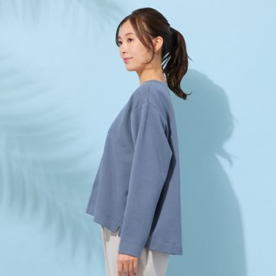 手洗いOK】『AINA』デニムアップリケカットソー