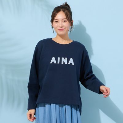 【手洗いＯＫ】『ＡＩＮＡ』デニムアップリケカットソー（５６１２２６０２）