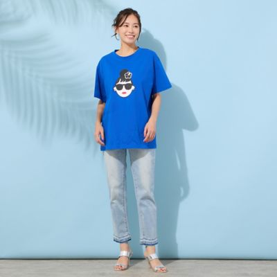 【ほぼ新品】グラントイーワンズ　エマパンプ Tシャツ レディース L 男女兼用 手洗いOK・綿100％・HAPPY FACEコラボ】エマちゃんT