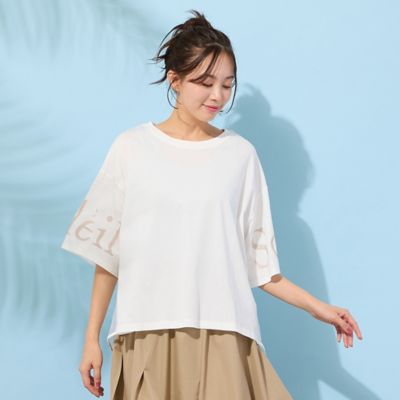 ＜PISANO＞【手洗いＯＫ・紫外線防止・接触冷感】『Ｓｏｌｅｉｌ』袖プリントカットソー（５６１２２６０５）