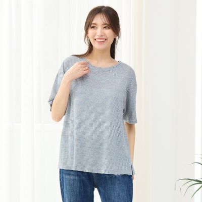 ＜PISANO＞【手洗いＯＫ・麻１００％】リバイバルリネンボーダー（５６１２３５１１）