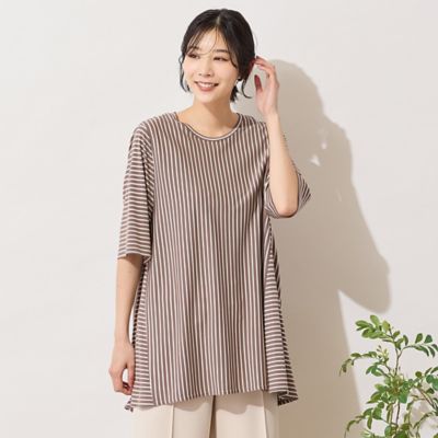 手洗いOK・接触冷感】切り替えボーダーカットソー（56123603