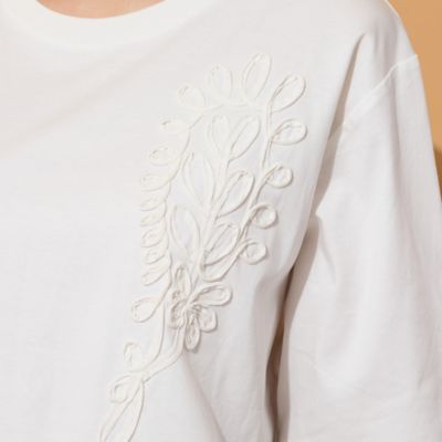 綿100％・手洗いOK】テープ刺繍カットソー（56123606