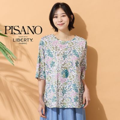 ＜PISANO＞【綿１００％・手洗いＯＫ・リバティコラボ】ラウンドヘムカットソー（５６１２３６０８）