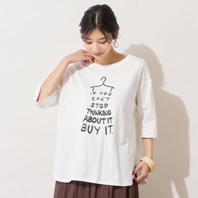 ＜PISANO＞【手洗いＯＫ・綿１００％・接触冷感】ロゴドレスプリントＴシャツ（５６１２３６１０）