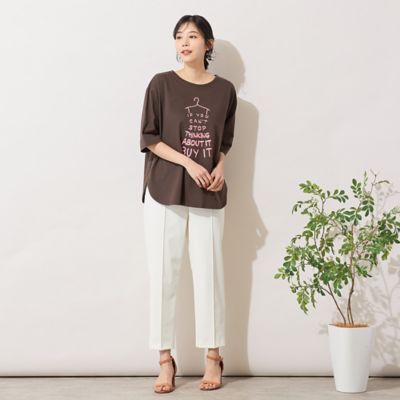 手洗いOK・綿100％・接触冷感】ロゴドレスプリントTシャツ