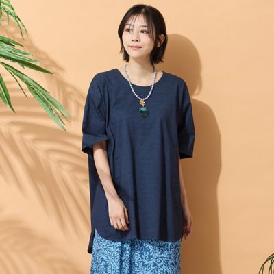 手洗いOK・接触冷感・吸水速乾・遮熱】ラウンドヘムチュニック