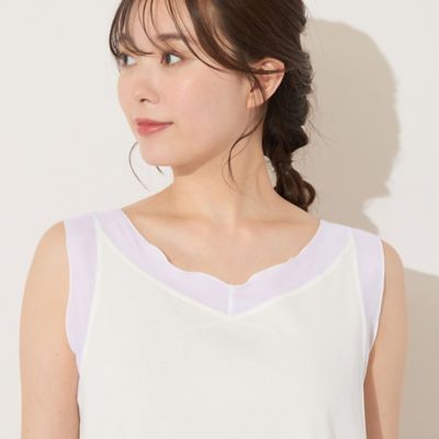 【手洗いＯＫ・接触冷感】シアー切り替えタンクトップ（５６１２４５０４）
