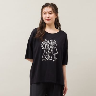 ＜PISANO＞ラインストーン付きプリントＴシャツ（５６１２５４０１）