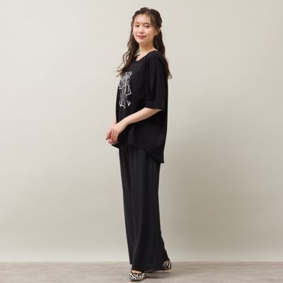 ラインストーン付きプリントＴシャツ（５６１２５４０１）
