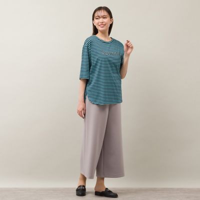 『Ａｇｒｅａｂｌｅ』箔プリント・ボーダーカットソー（５６１２５４０６）