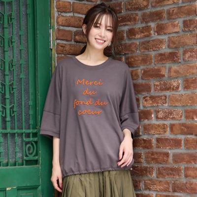 ＜PISANO＞【手洗いＯＫ】ブラシ加工・ＰＩＳＡＮＯメッセージカットソー（５６１２５５０１）