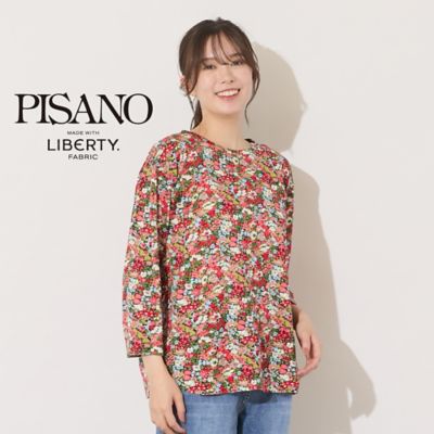 【コスモス】PISANO ピサーノ　チュニック　LL黄緑色　花柄　七分丈 p22901-6.jpg