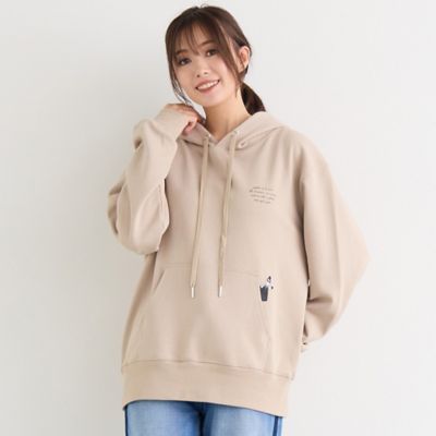 【送料無料】PISANO/ピサーノ 大きいサイズ【手洗いOK・HAPPY FACE】エマちゃんコラボプリントフーディーパーカー(56125506) ベージュ トップス【三越伊勢丹/公式】