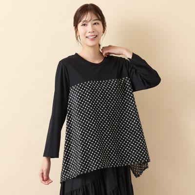 手洗いOK】ビスチェレイヤード風ロングスリーブカットソー