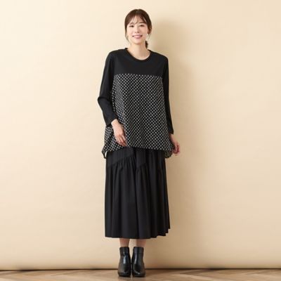 手洗いOK】ビスチェレイヤード風ロングスリーブカットソー