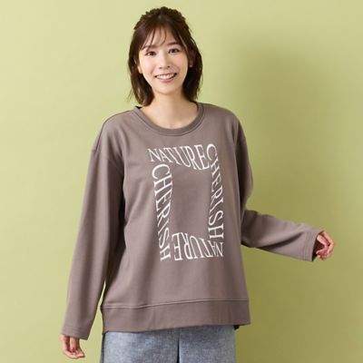 手洗いOK】メッセージプリント・クルーネックスウェット
