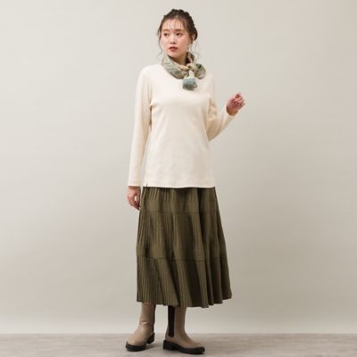 ラメ入りシンプルトップス（オフ、ベージュ）（５６１２６４０５）