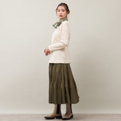 ラメ入りシンプルトップス（オフ、ベージュ）（５６１２６４０５）
