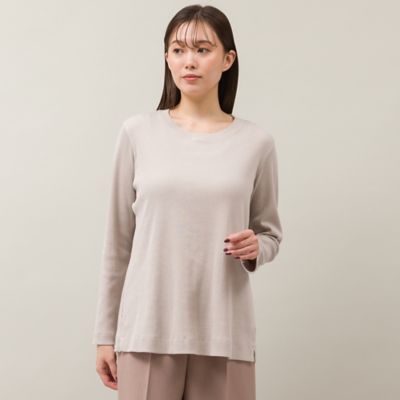 ラメ入りシンプルトップス（オフ、ベージュ）（５６１２６４０５）