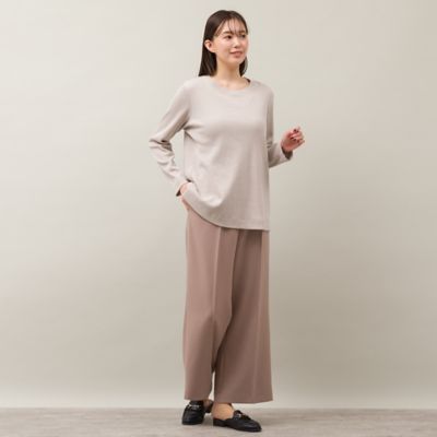 ラメ入りシンプルトップス（オフ、ベージュ）（５６１２６４０５）
