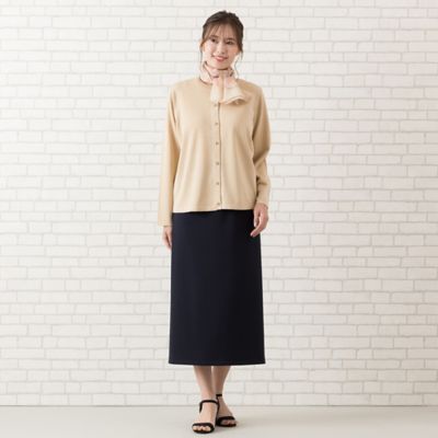 【手洗いＯＫ】バイカラー配色ライン入りニットカーディガン（５６１３１５０１）