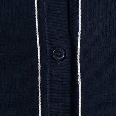 【手洗いＯＫ】バイカラー配色ライン入りニットカーディガン（５６１３１５０１）
